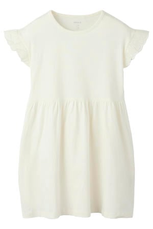 midi jurk broderie ecru