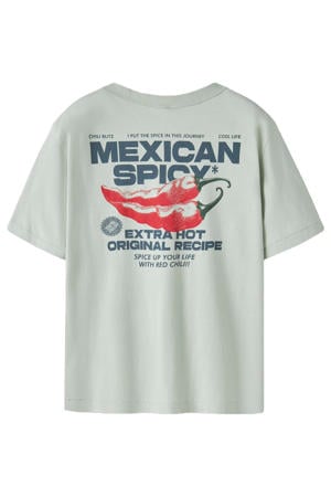 T-shirt met backprint lichtblauw