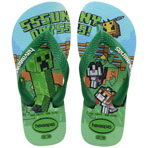 Minecraft teenslippers groen/blauw