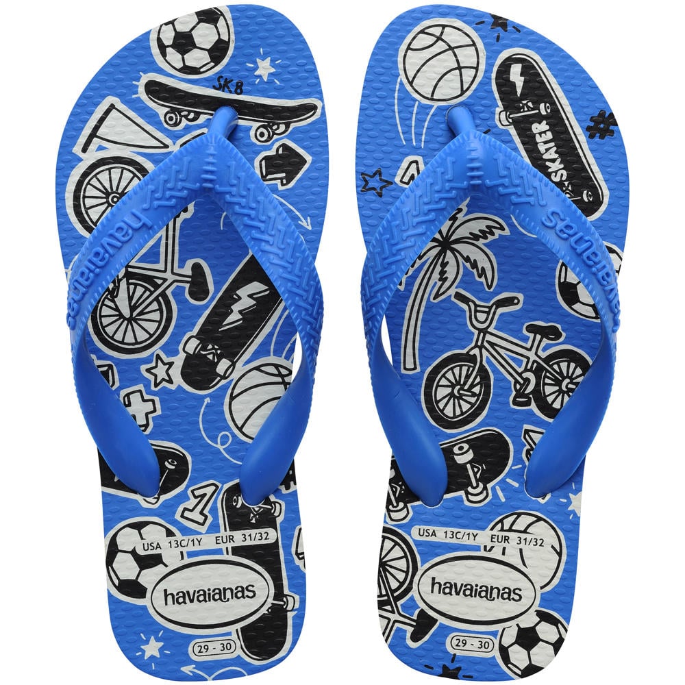 Blauwe jongens Havaianas teenslippers van 100% rubber