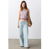 MANGO TEEN low waist wide leg jeans light blue denim