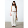MANGO TEEN gestreepte pantalon wit