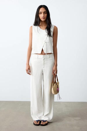 gestreepte pantalon wit