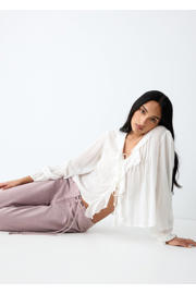 thumbnail: MANGO TEEN low waist wide leg jeans roze