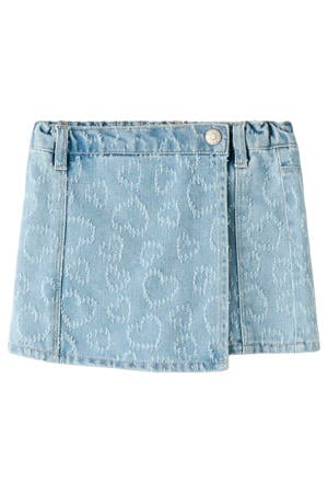 skort met hartjes light blue denim