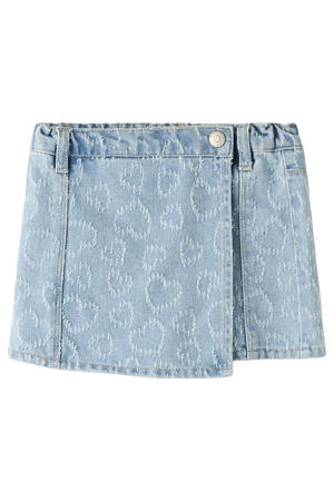 skort met hartjes light blue denim