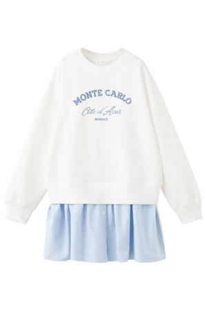 gestreepte sweatjurk wit