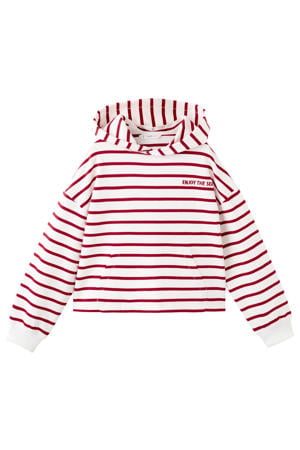 gestreepte hoodie rood