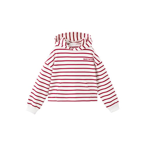 Mango Kids gestreepte hoodie rood Sweater Streep - maat 152 afbeelding
