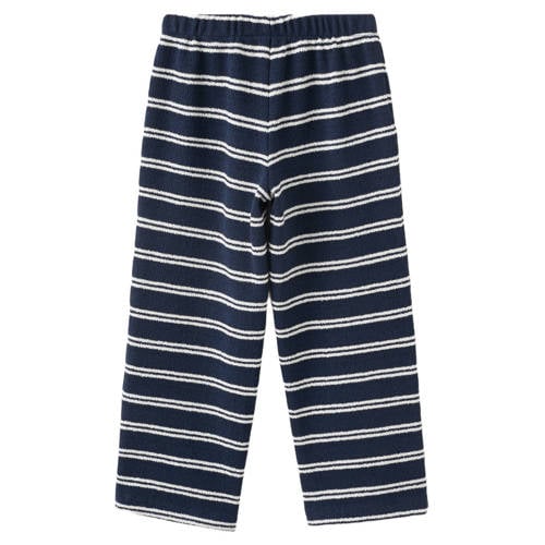 Mango Kids gestreepte casual broek donkerblauw Meisjes Polyester Streep - maat 80 afbeelding