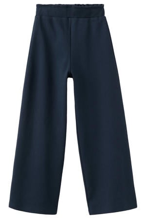 casual broek donkerblauw met textuur