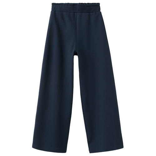 Mango Kids casual broek donkerblauw met textuur Meisjes Katoen Effen - maat 140 afbeelding