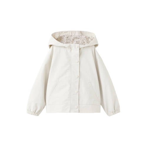 Mango Kids tussenjas ecru Meisjes Polyamide Capuchon Effen - maat 116 afbeelding