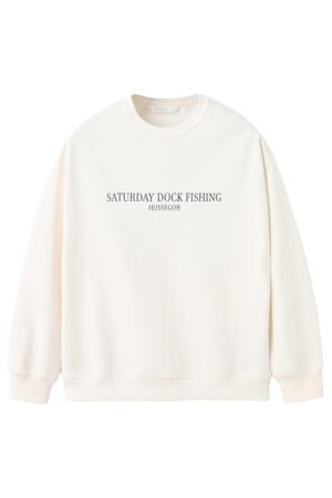 sweater met backprint ecru
