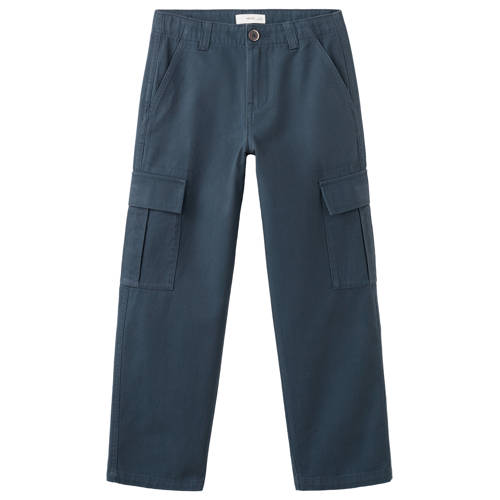 Mango Kids casual broek donkerblauw Jongens Katoen Effen - maat 146 afbeelding