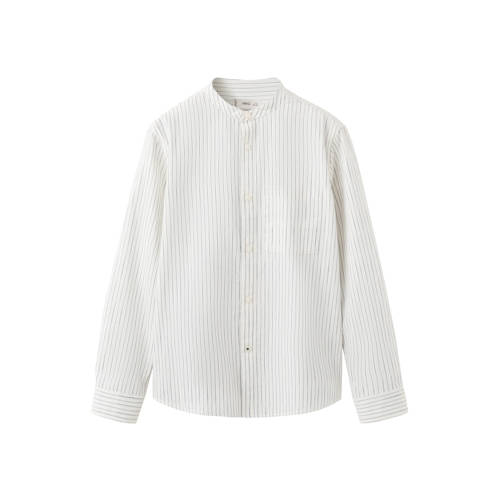 Mango Kids gestreepte overhemd blauw Jongens Katoen Ronde hals Streep - maat 122 afbeelding