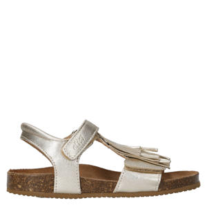 leren sandalen goud