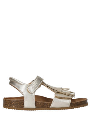 leren sandalen goud