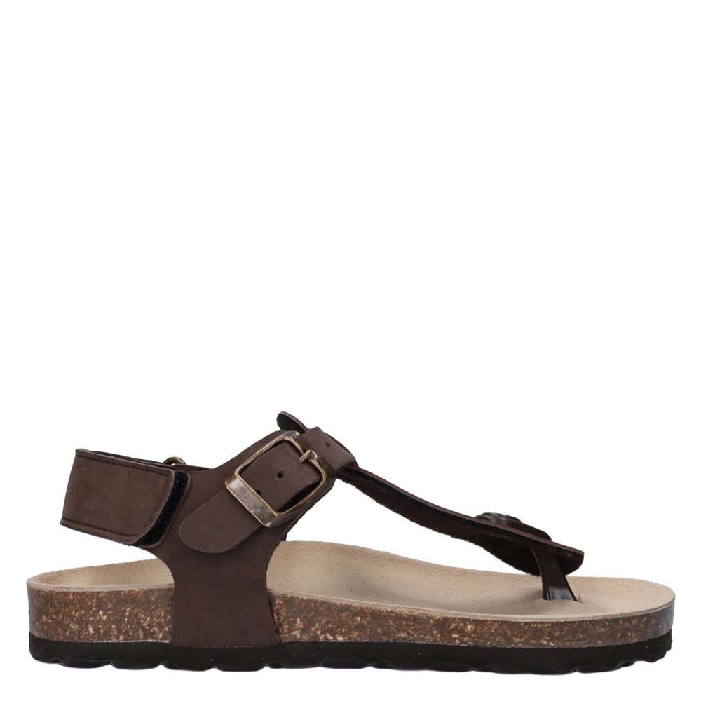 Bruine jongens Red Code sandalen van imitatieleer met klittenband