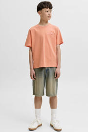 thumbnail: Oranje jongens JACK & JONES JUNIOR T-shirt van katoen met backprint, korte mouwen en ronde hals