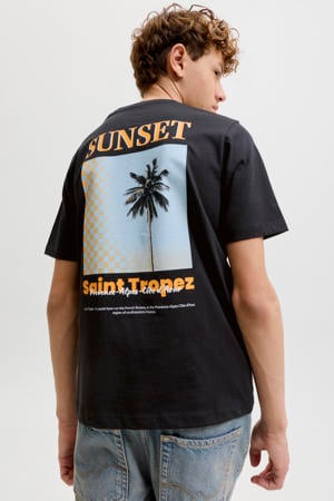 T-shirt met backprint zwart