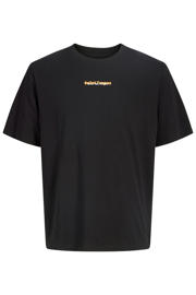 thumbnail: Zwarte jongens JACK & JONES JUNIOR T-shirt van katoen met backprint, korte mouwen en ronde hals