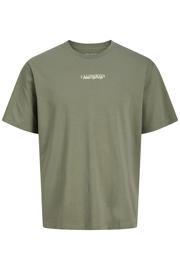 thumbnail: Groene jongens JACK & JONES JUNIOR T-shirt van katoen met backprint, korte mouwen en ronde hals