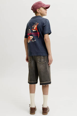 T-shirt met backprint donkerblauw