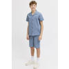 JACK & JONES JUNIOR korte broek + overhemd met textuur blauw