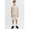 JACK & JONES JUNIOR korte broek + overhemd met textuur beige