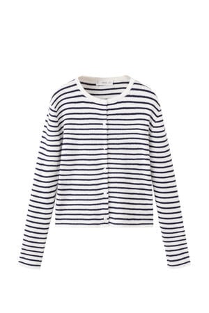 gestreepte vest wit fijn gebreid
