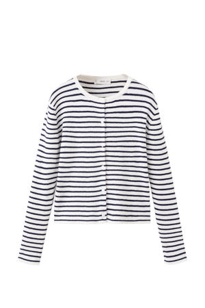gestreepte vest wit fijn gebreid