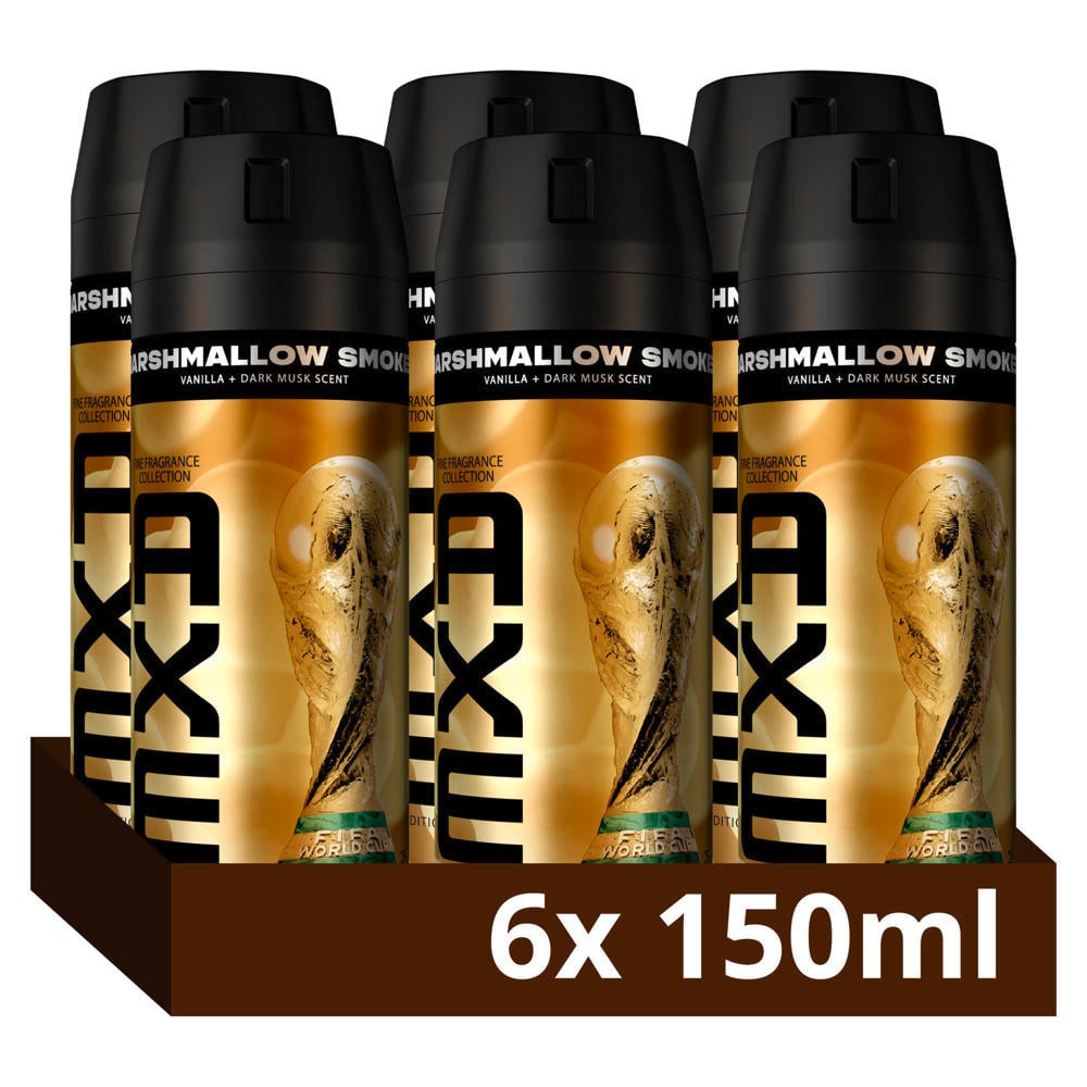 Axe Fine Fragrance Collection Marshmallow Smoke FIFA Limited Edition premium deodorant bodyspray - 6 x 150 ml