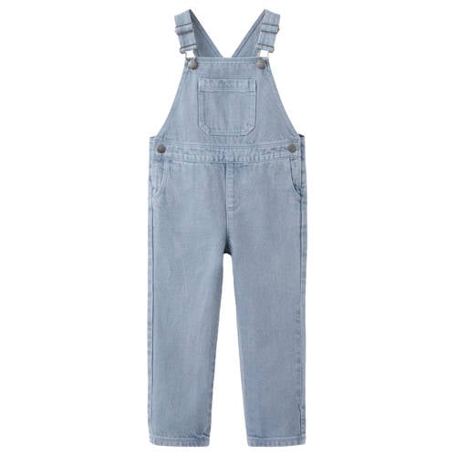 Mango Kids denim tuinbroek light blue denim Blauw Effen - maat 86 afbeelding