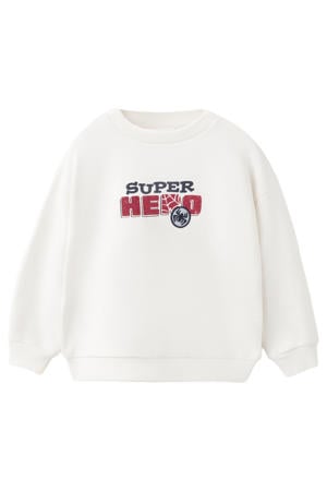 sweater met backprint ecru
