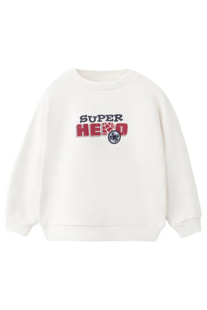 sweater met backprint ecru