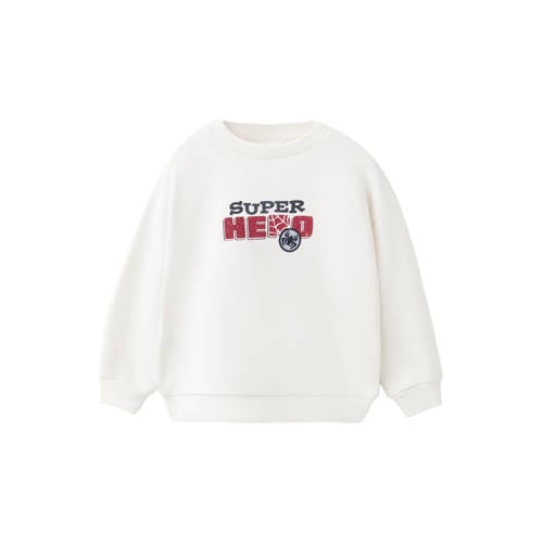 Mango Kids sweater met backprint ecru Backprint