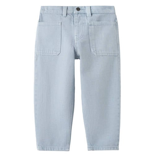 Mango Kids straight leg jeans light blue denim Blauw Effen - maat 104 afbeelding