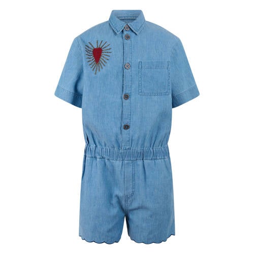 Shoeby playsuit medium blue denim Blauw Effen - maat 146/152 afbeelding