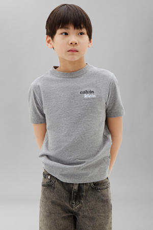 T-shirt met backprint - grijs melange