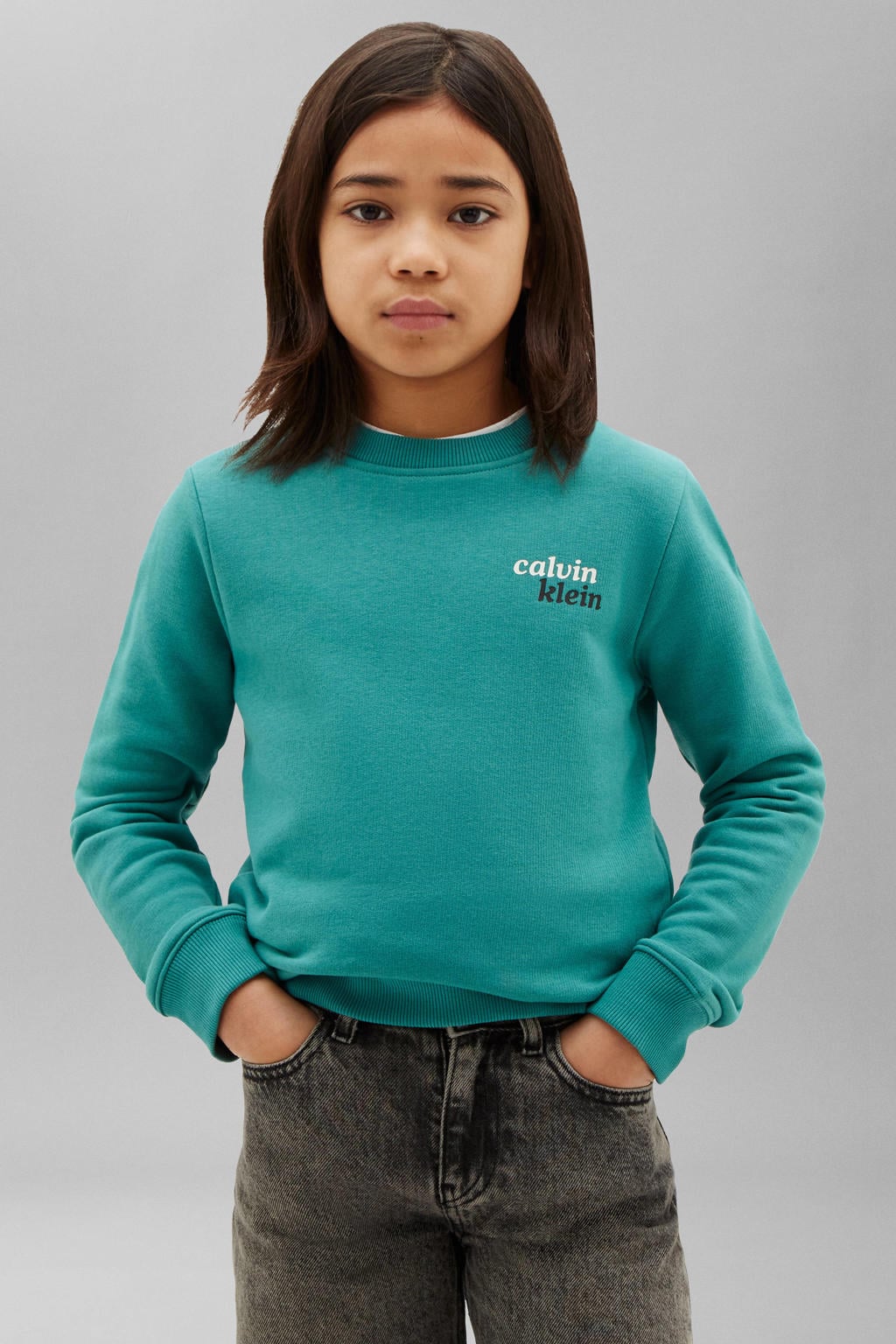 Calvin Klein sweater met backprint - groen