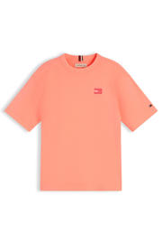 thumbnail: Roze jongens Tommy Hilfiger T-shirt van katoen met effen, korte mouwen en ronde hals