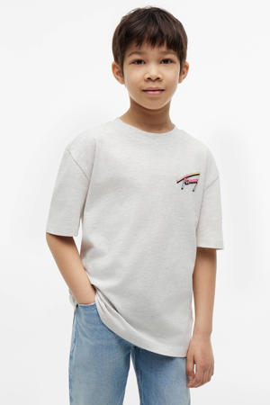 t-shirt met backprint - lichtgrijs