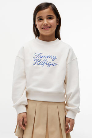 sweater met borduursels en tekst - wit
