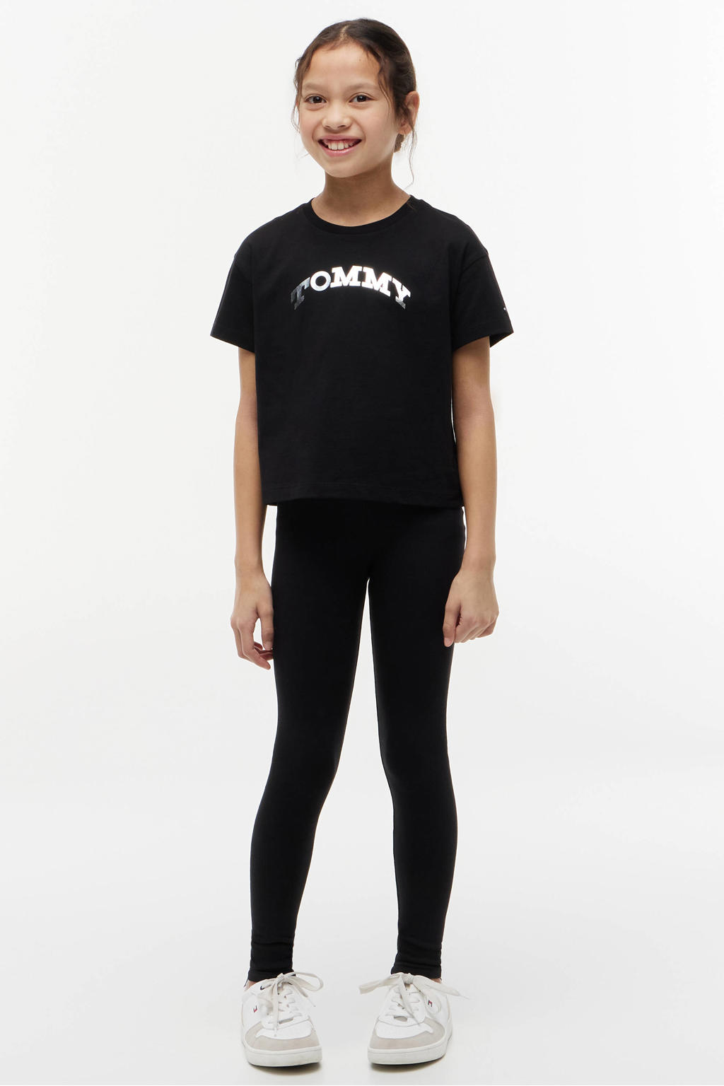 Tommy Hilfiger legging en T-shirt set met logo - zwart