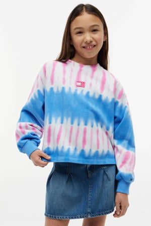 boxy tie-dye sweater - blauw