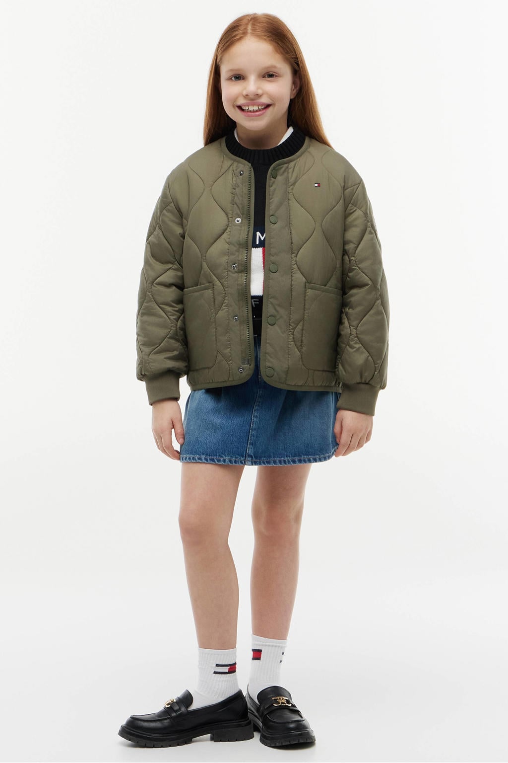 Tommy Hilfiger kids quilted zomerjas groen
