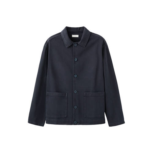 MANGO TEEN overhemd donkerblauw Jongens Katoen Button down Effen - maat 170(S) afbeelding