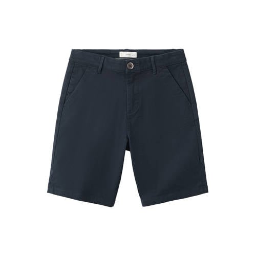 Mango Kids bermuda short donkerblauw Korte broek Jongens Stretchkatoen - maat 128 afbeelding