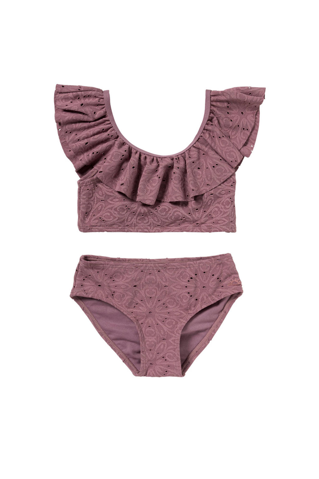 Salted Stories crop bikini met ruches paars